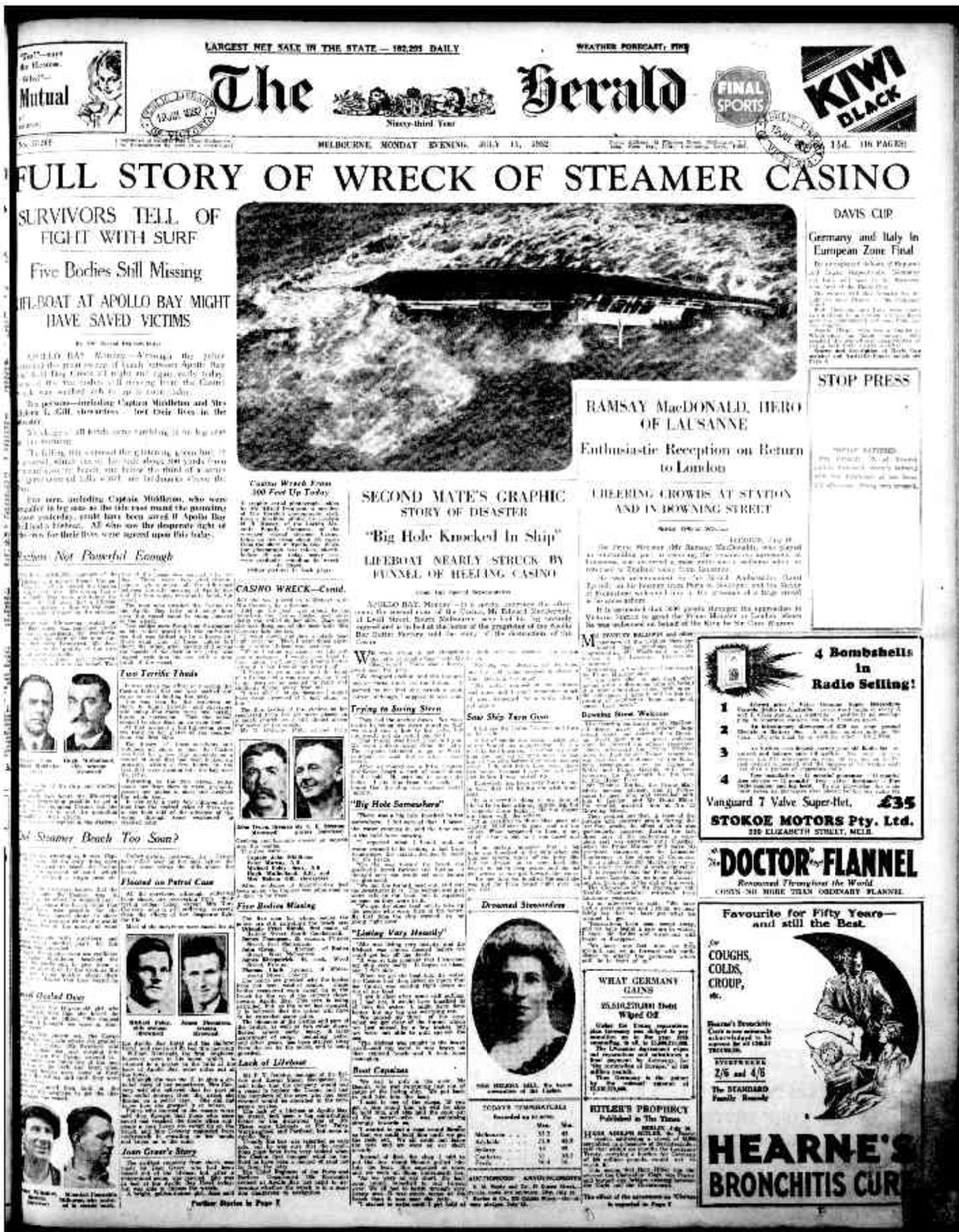 Melbourne Herald 1932 07 11 page 1
