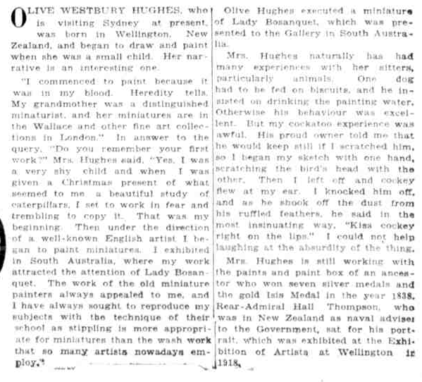 Hughes Olive 1923 article